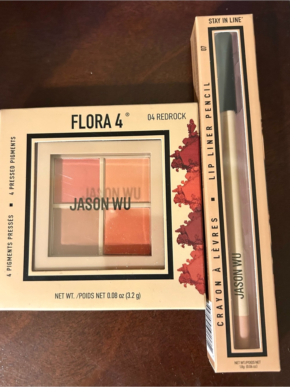 Jason Wu Flora 4 Eyeshadow Palette & Lip Liner - Redrock Peach and Coral